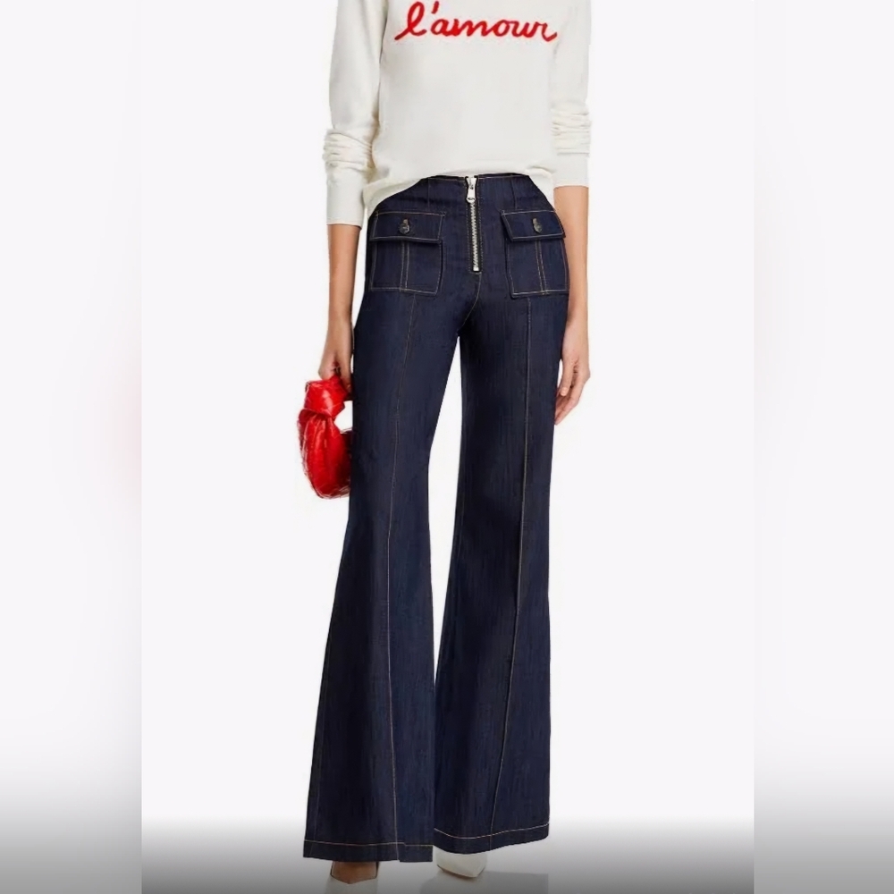 Cinq A Sept Azure Flared Leg Jeans Cropped
